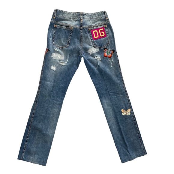 Dolce & Gabbana Vintage Embroidered Butterfly Jeans - Picture 2 of 12